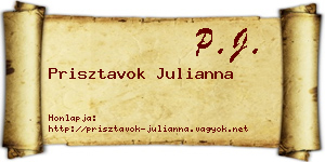 Prisztavok Julianna névjegykártya